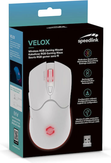 SpeedLink Velox Безжична RGB Геймърска Мишка 4800 DPI Бял
