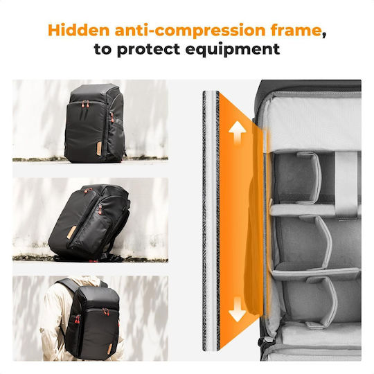 K&F Concept Τσάντα Πλάτης Φωτογραφικής Μηχανής Μαύρη