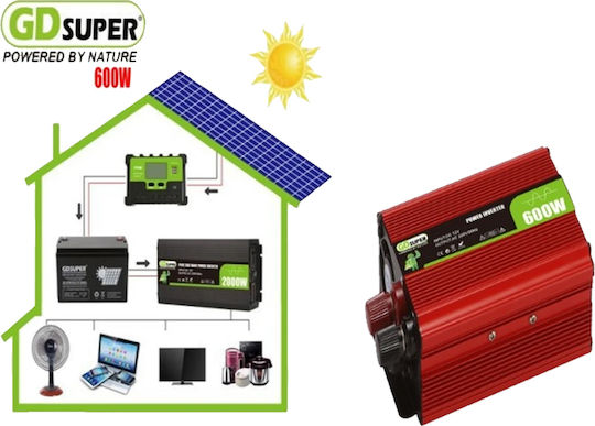 Инвертор Модифицирана Синусоидална Вълна Мощност 600W С Входно Напрежение 12V Еднофазен