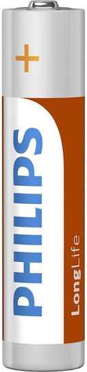 Комплект цинкови батерии Philips Longlife AAA/R03 1.5V 12 бр