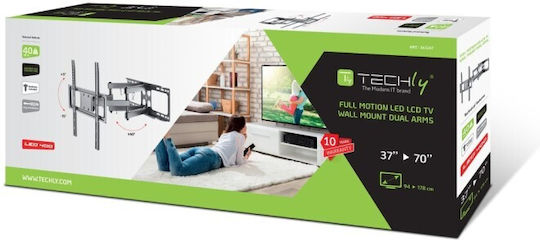 Techly ICA-PLB 344LTY Βάση Τηλεόρασης Τοίχου με Βραχίονα έως 70" και 40kg