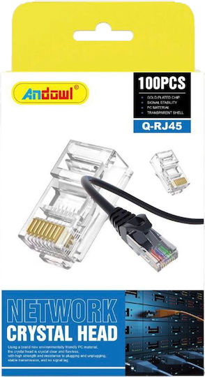 Andowl Βύσμα RJ-45 male 100τμχ Μαύρο Q-RJ45