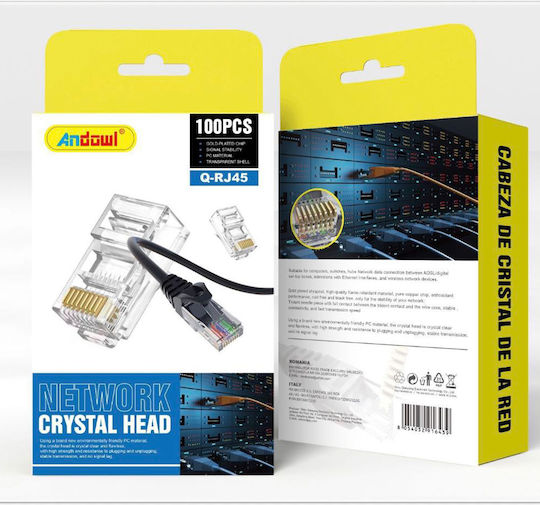 Andowl Βύσμα RJ-45 male 100τμχ Μαύρο Q-RJ45