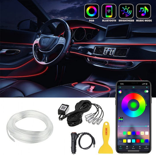 Andowl Bandă Decorativă LED RGB Bandă LED pentru Mașină 12V RGB