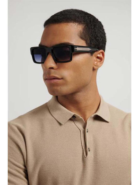 David Beckham Men's Sunglasses with Brown Horn-Rimmed Frame and Light Blue Lens DB 7159/S 09Q/SD