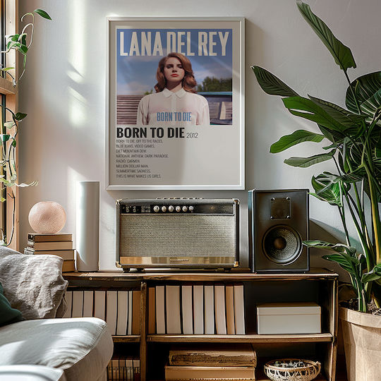 Music Poster Born To Die Lana Del Rey Ms487 21cm X 30cm Λευκό Κάδρο Pvc