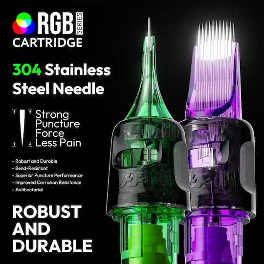 Set 50 Ace De Tatuaj Profesionale De Unică Folosință Hawink #12 Rgb Rotunde Standard Liner 0.35 Mm 5 Tipuri Module Ac 3rl 5rl 7rl 9rl 11rl Accesorii Din Oțel Inoxidabil Pentru Începători Artiști En20-fg-50kit-e