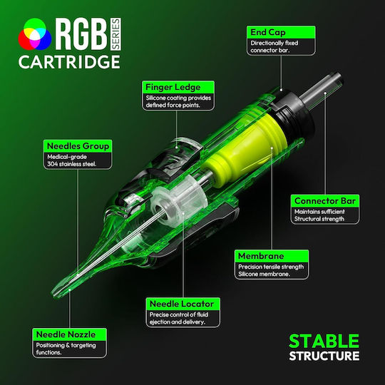 Set 50 Ace Profesionale De Unică Folosință Hawink Pentru Tatuaje #10 Rgb Rotunde 0,30 Mm Bugpin 10 Tipuri Module Ac 3rl 5rl 7rl 9rl 11rl 7rm 9rm 11rm 13rm 15rm Realizate Din Oțel Inoxidabil Accesorii Pentru Începători Artiști En20-fg-50kit-k