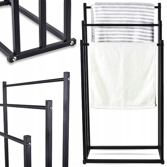 Freistehender Kleiderständer Badezimmer Dreifach ​41x84cm Inox Schwarz