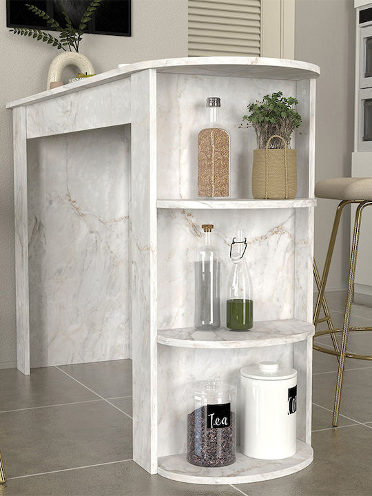 Vigne Masă Bar cu Suprafață de Marmură Marble Effect White 150x51.6x101.8buc