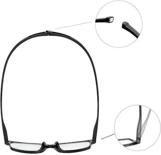 Long Arm Lesebrille +1.00 mit Magnet in Schwarz Farbe U420202-NE
