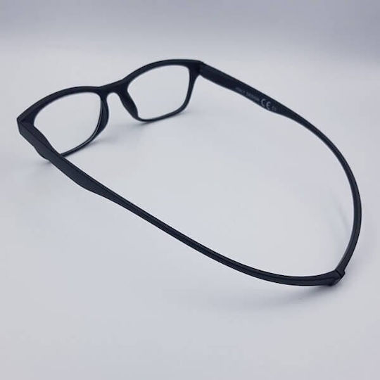 Long Arm Lesebrille +1.00 mit Magnet in Schwarz Farbe U420202-NE