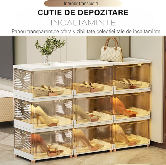 Cutie Din Plastic Pentru Depozitarea Pantofilor Albă 44x38x28cm 4 Bucăți