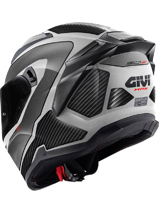 Givi 50.Z Titanium/Black/White Motorcycle Helmet Full Face ECE 22.06 with Sun Visor