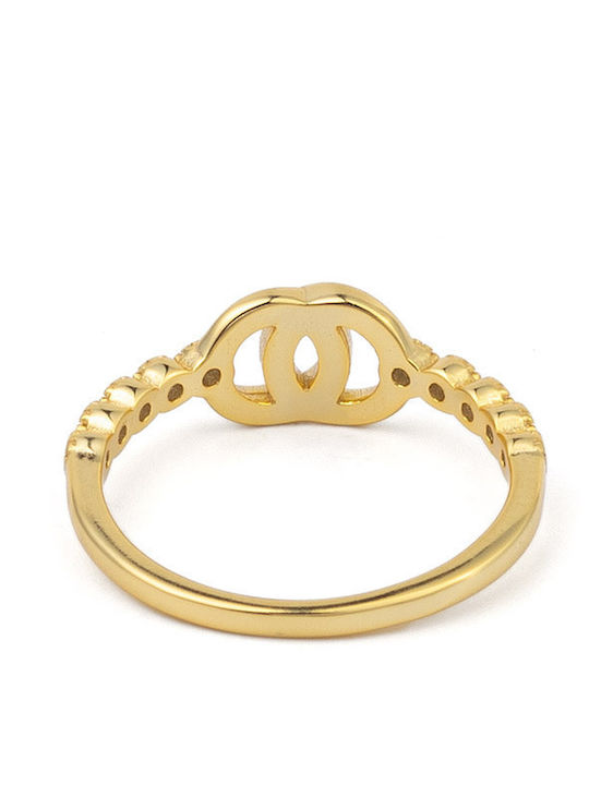 George Art Jewels Γυναικείο Δαχτυλίδι με Ζιργκόν από Ασήμι Επιχρυσωμένο