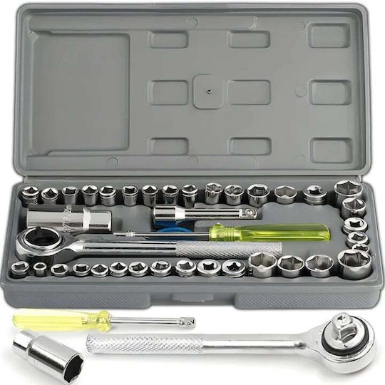 Set de chei tubulare și clichet 40buc