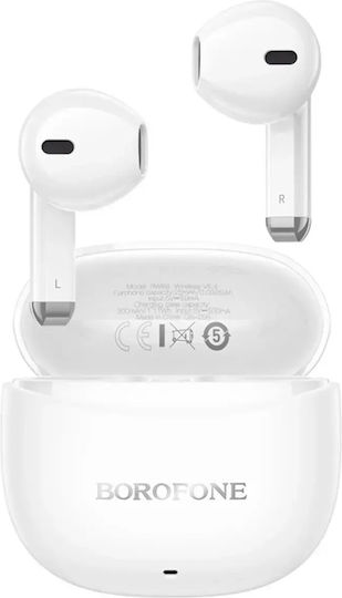 Borofone BW88 In-ear Bluetooth Handsfree Ακουστικά με Θήκη Φόρτισης Λευκά
