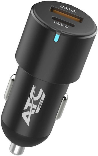Yesido Y65 Pd100w Type-c + Qc18w Usb Супер Бързо Зарядно за Кола Черно