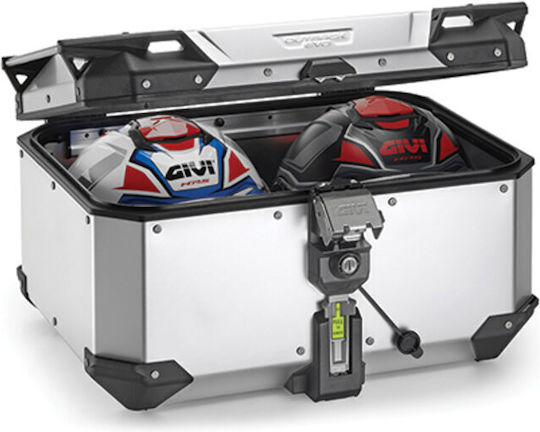 Givi Trekker Outback Evo Μπαγκαζιέρα Μοτοσυκλέτας Monokey Αλουμινίου 58lt Ασημί