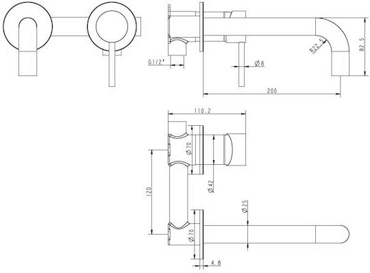 Piccadilly pentru Lavabo Inox Argintiu