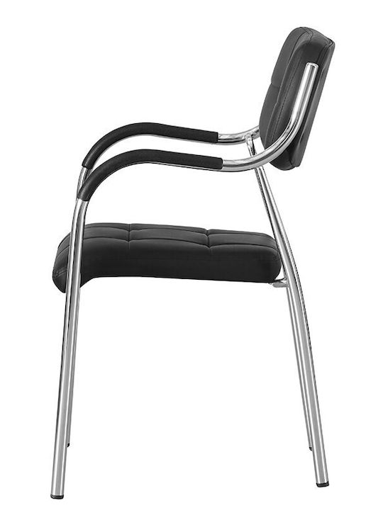 Scaun Vizitator cu Brațe în Culoare Negru 1buc