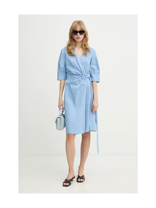 Aline Midi Shirt Dress Dress Wrap Light Blue