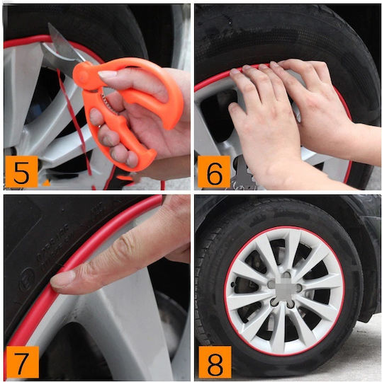 Protective Decorative Rim Rings Adhesive Made Flexible Plastic Yellow