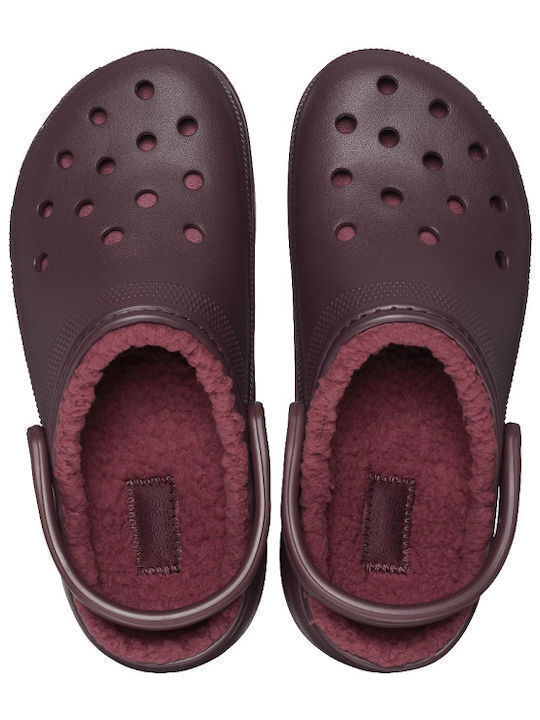 Crocs Classic Platform Lined Clog Γυναικεία Σαμπό Μπορντό Crocs Classic Platform Lined Clog Γυναικεία Σαμπό Μπορντό