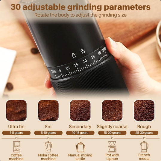 SPV Electric Coffee Grinder for 50gr Beans Black