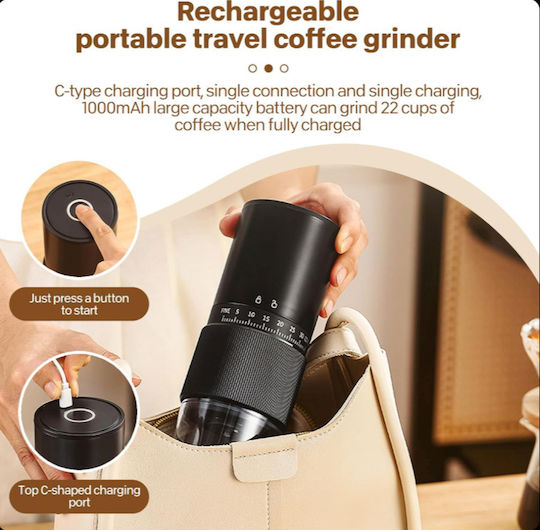 SPV Electric Coffee Grinder for 50gr Beans Black