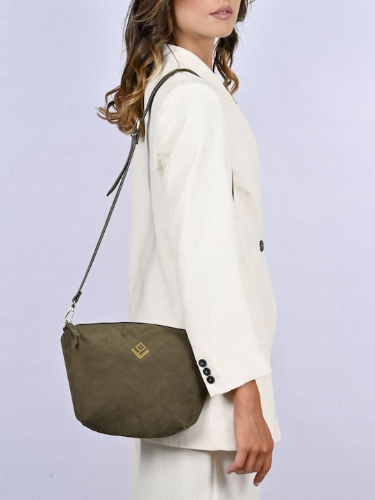 Leather Women's Shoulder Bag Suede Green