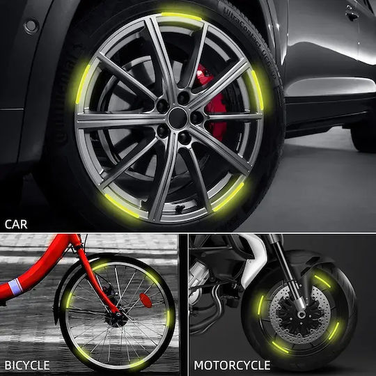 Комплект 20 Отразителни Елемента "Wheel Arch" За Автомобили Велосипеди Мотоциклети АТВ Скутери Цвят Червен