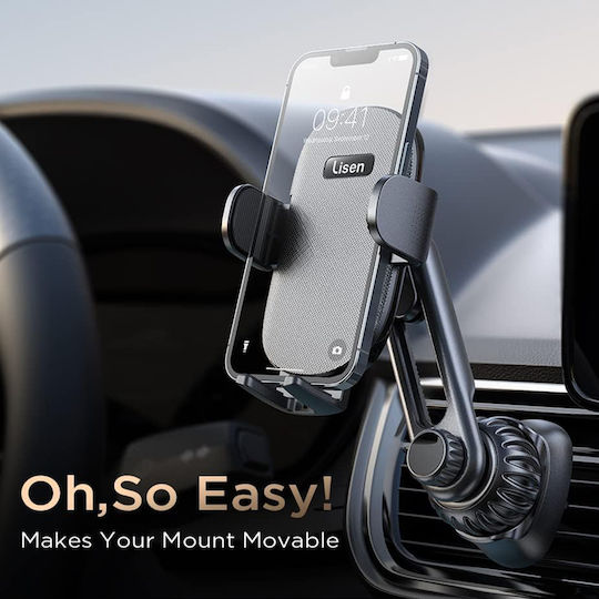 Lisen Car Mobile Mount with Adjustable Hooks Black