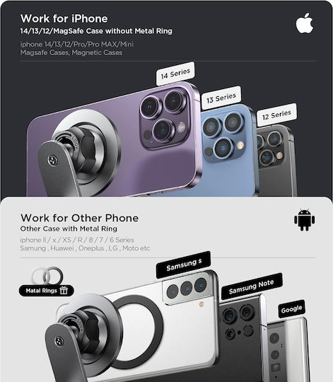 Lisen Car Mobile Mount with Magnet MagSafe Black