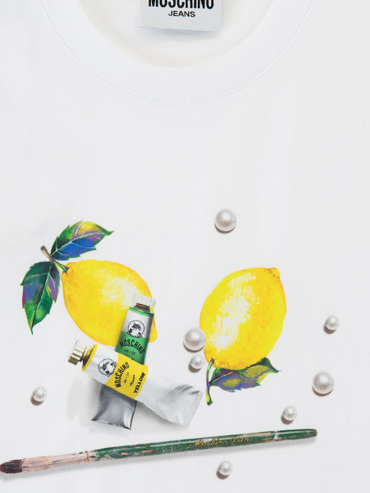 Moschino T-Shirt Κίτρινο, Λευκό, Πράσινο