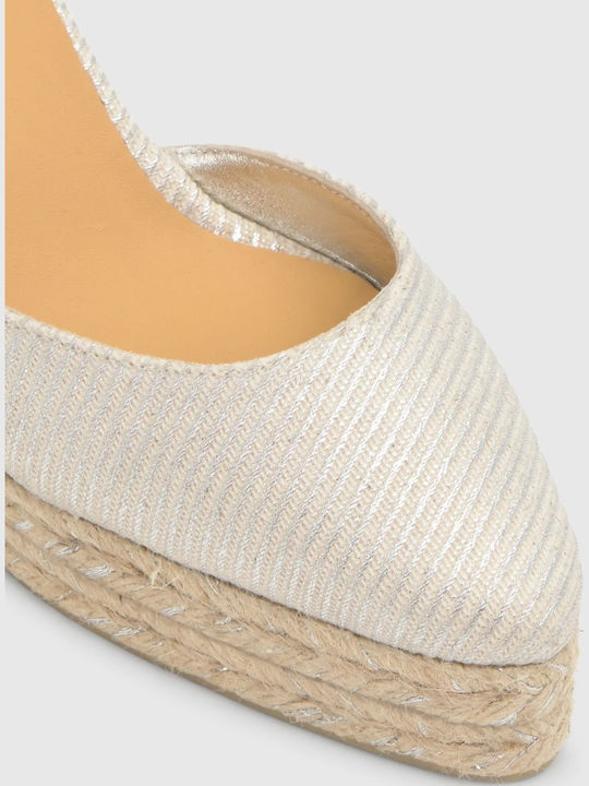 Joyce Plata Women's Leather Platform Espadrilles Silver