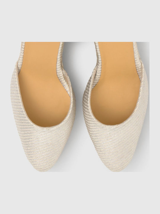 Joyce Plata Women's Leather Platform Espadrilles Silver