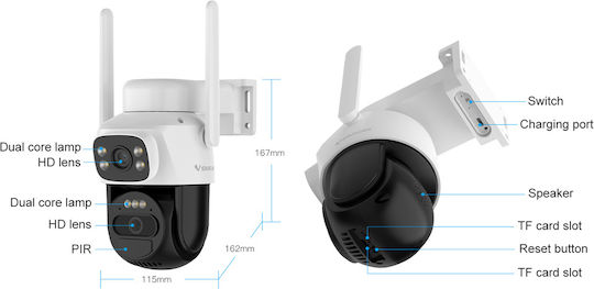 Vstarcam BG622DR IP Surveillance Camera 4G Full HD 1080p Waterproof Battery Powered with Two-Way Communication and Lens 4mm