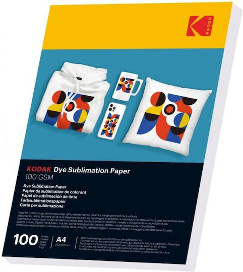 Сублимационна Хартия A4 Размер 100g/m² Топ 100 Листа Kodak