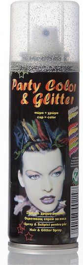 Party Color & Glitter Carnival Hair Spray for Halloween 125ml Silver