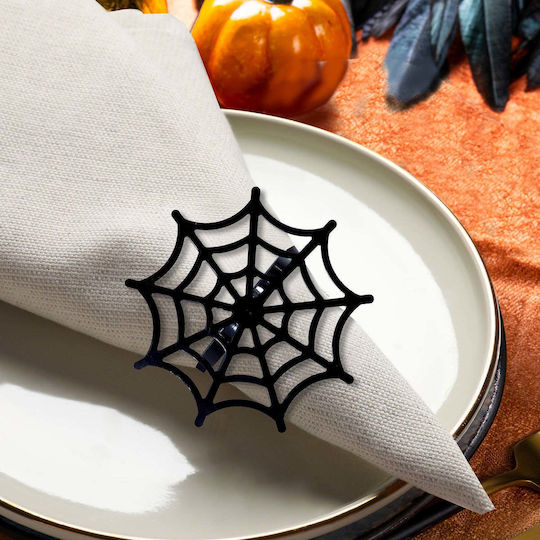 Halloween Μεταλλικό Δαχτυλίδι Πετσέτας Τραπέζι-ιστός Αράχνης 1τμχ Fiestas Guirca