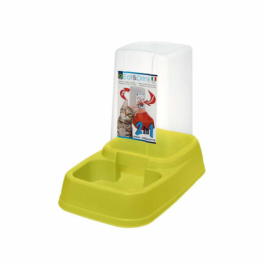 Geoplast Eat & Drink Plastic Food and Water Bowl for Dog and Cat 33.5x20x27.5 cm