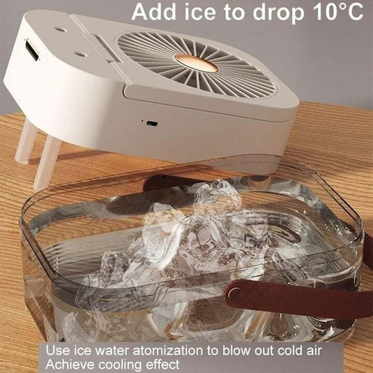 2-in-1 Portable Fan Air Purification Humidification Water Tank 3 Speed Levels 12.5 X 22 X 16 Cm