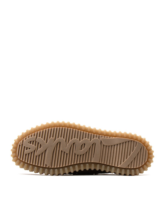Torhill Suede Leather Women's Boat Shoes in Beige Color