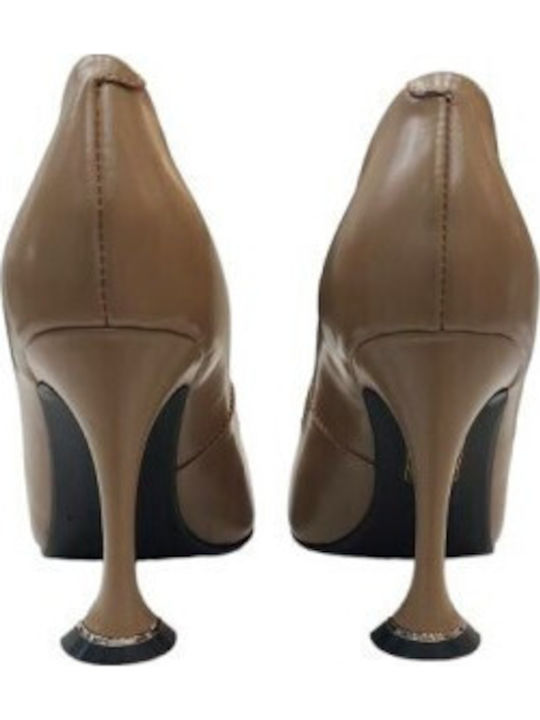 Leather Brown High Heels