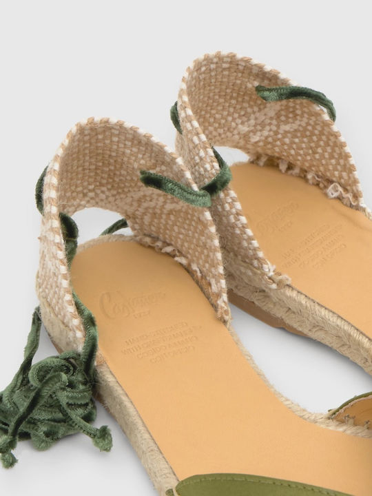 Satin Pointy Ballerinas Green