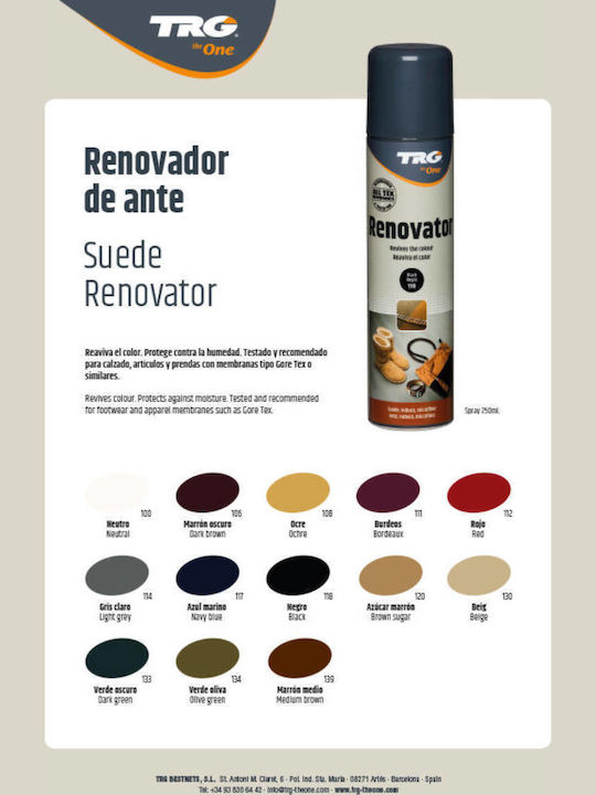 Trg Renovator-σπρέι Ανανέωσης Προστασίας Καστόρ Nubuck Suede Microfiber Black
