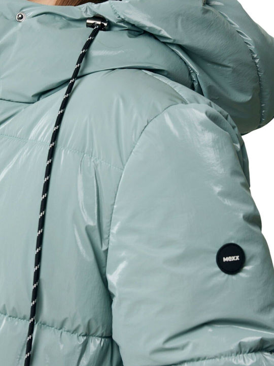 Short Women's Jacket for Winter Ice Blue