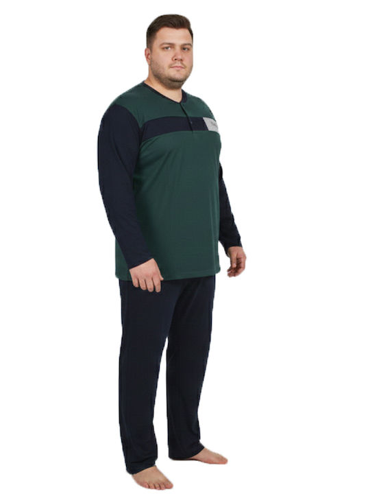Rimoli Plus Size Χειμερινή Ανδρική Πιτζάμα Πράσινη Rimoli Plus Size Χειμερινή Ανδρική Πιτζάμα Πράσινη