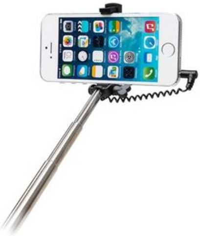 Bigben Connected Ultra-kompakter Kabelgebundener Mini Selfie-Stick Schwarz